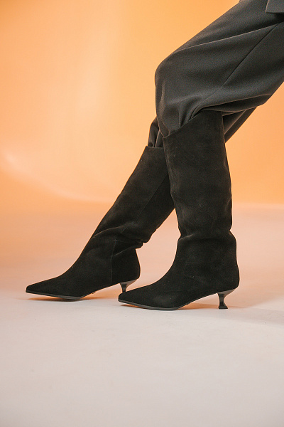 Сапоги черные нат замша Regina Bottini