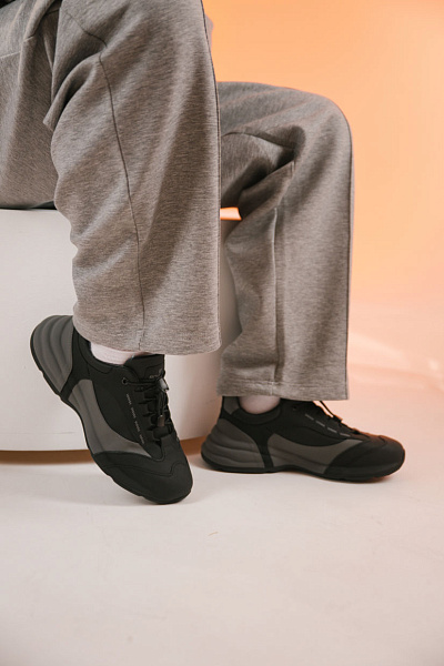 Кроссовки серые Romitan натуральная кожа