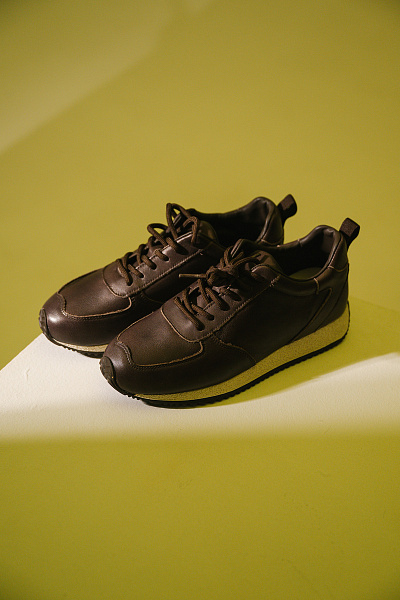 Кроссовки коричневые нат кожа Lederdorf