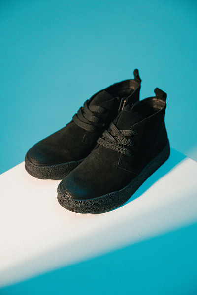 Ботинки черные нат замша Lederdorf