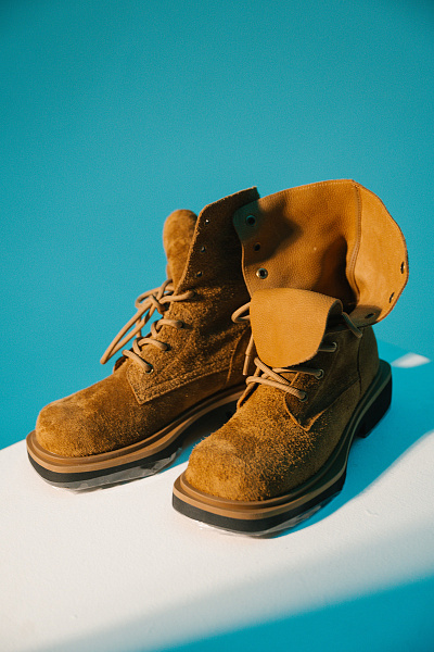 Ботинки бежевые  нат замша SUFINA